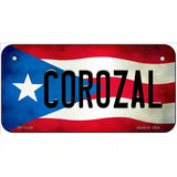 Corozal Puerto Rico Flag License Plate Metal Novelty 6" x 3" (BP)