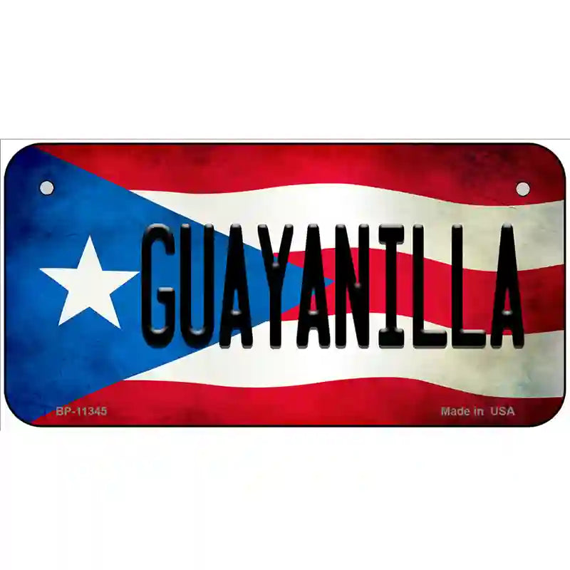 Guayanilla Puerto Rico Flag License Plate Metal Novelty 6" x 3" (BP)