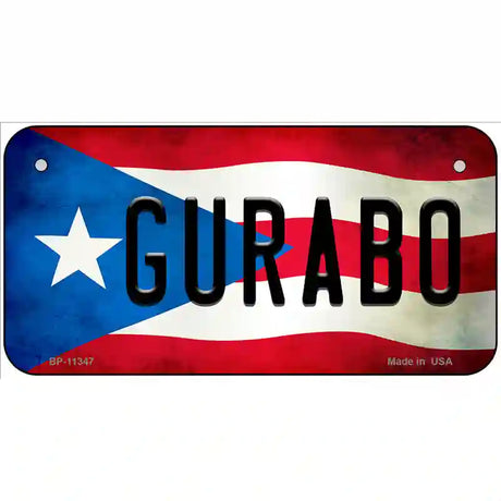 Gurabo Puerto Rico Flag License Plate Metal Novelty 6" x 3" (BP)