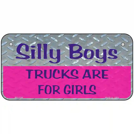 Silly Boys Novelty Metal License Plate 6" x 3" (BP)