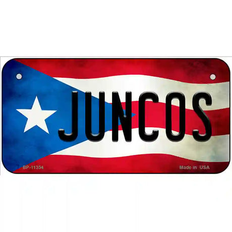 Juncos Puerto Rico Flag License Plate Metal Novelty 6" x 3" (BP)