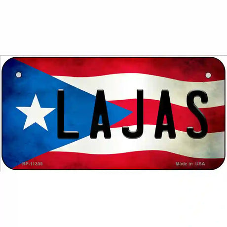 Lajas Puerto Rico Flag License Plate Metal Novelty 6" x 3" (BP)