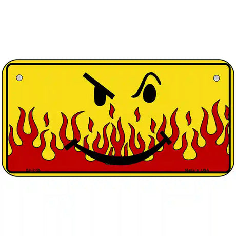 Smiley Flame Novelty Metal License Plate 6" x 3" (BP)