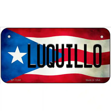 Luquillo Puerto Rico Flag License Plate Metal Novelty 6" x 3" (BP)