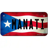 Manati Puerto Rico Flag License Plate Metal Novelty 6" x 3" (BP)