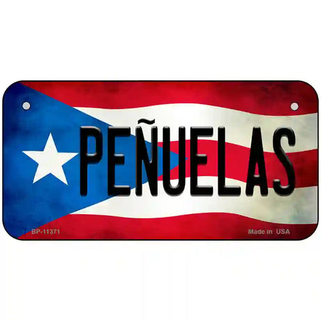 Penuelas Puerto Rico Flag License Plate Metal Novelty 6" x 3" (BP)