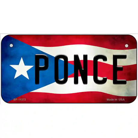 Ponce Puerto Rico Flag License Plate Metal Novelty 6" x 3" (BP)