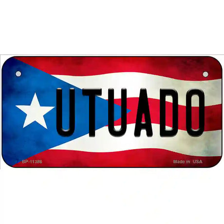 Utuado Puerto Rico Flag License Plate Metal Novelty 6" x 3" (BP)