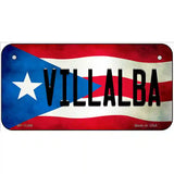 Villalba Puerto Rico Flag License Plate Metal Novelty 6" x 3" (BP)