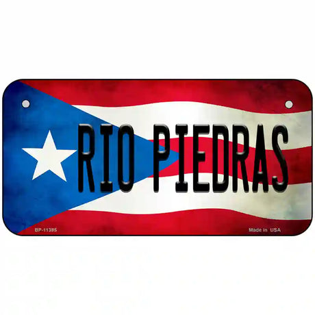 Rio Piedra Puerto Rico Flag License Plate Metal Novelty 6" x 3" (BP)