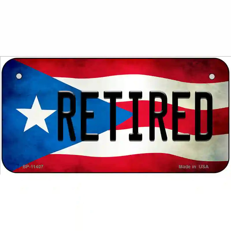 Retired Puerto Rico Flag License Plate Metal Novelty 6" x 3" (BP)