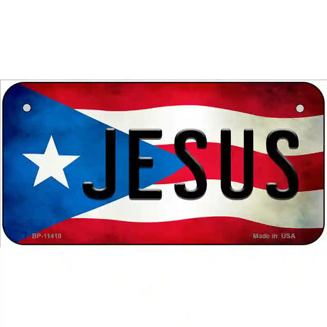 Jesus Puerto Rico Flag License Plate Metal Novelty 6" x 3" (BP)