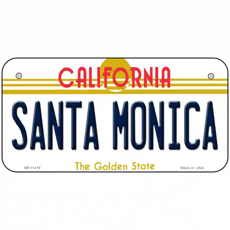 Santa Monica California Novelty License Plate 6" x 3" (BP)