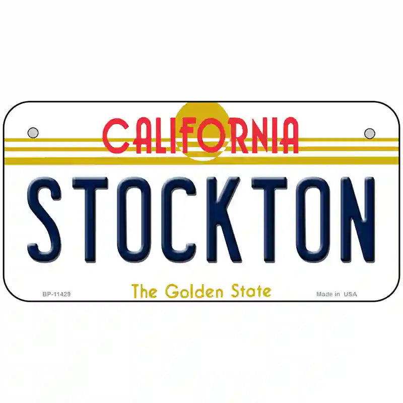 Stockton California Novelty License Plate 6" x 3" (BP)