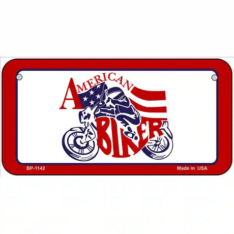 American Biker Novelty Metal License Plate 6" x 3" (BP)