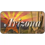 Arizona State Flag Overlay On Cactus Novelty License Plate 6" x 3" (BP)