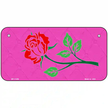 Illustrated Rose On Pink Chaise Lounge Novelty License Plate 6" x 3" (BP)