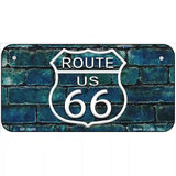 Route 66 Blue Brick Wall Novelty License Plate 6" x 3" (BP)