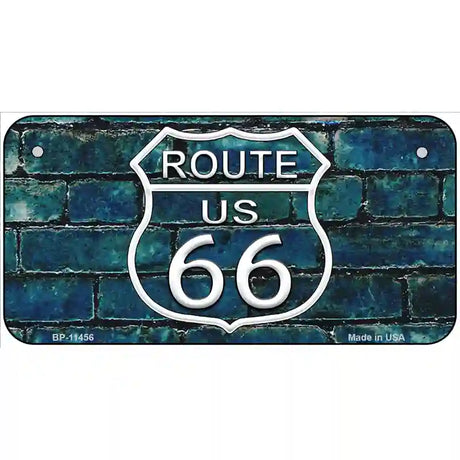 Route 66 Blue Brick Wall Novelty License Plate 6" x 3" (BP)