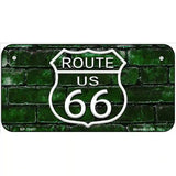 Route 66 Green Brick Wall Novelty License Plate 6" x 3" (BP)