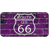 Route 66 Purple Brick Wall Novelty License Plate 6" x 3" (BP)