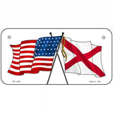 Alabama Crossed US Flag License Plate 6" x 3" (BP)