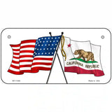 California Crossed US Flag License Plate 6" x 3" (BP)