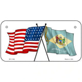 Delaware Crossed US Flag License Plate 6" x 3" (BP)