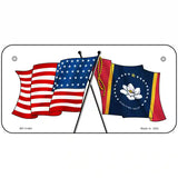 Mississippi Crossed US Flag License Plate 6" x 3" (BP)