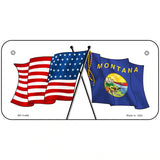 Montana Crossed US Flag License Plate 6" x 3" (BP)