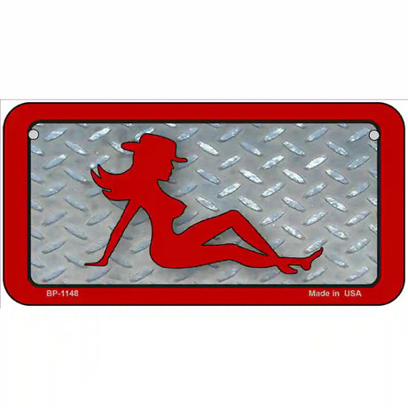 Cowgirl Mud Flap Novelty Metal License Plate 6" x 3" (BP)