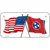 Tennessee Crossed US Flag License Plate 6" x 3" (BP)