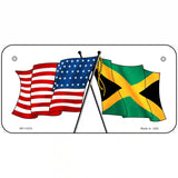 Jamaica Crossed US Flag License Plate 6" x 3" (BP)