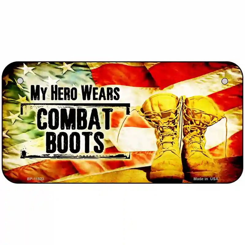 My Hero Wears Combat Boots Metal Novelty License Plate