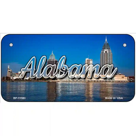 Alabama City Skyline Novelty Metal State License Plate 6" x 3" (BP)