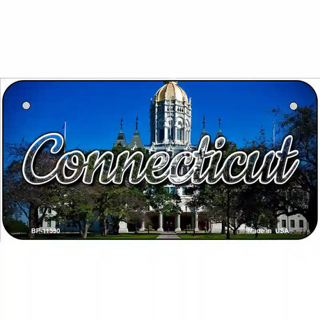 Connecticut Capital Building Novelty Metal State License Plate 6" x 3" (BP)