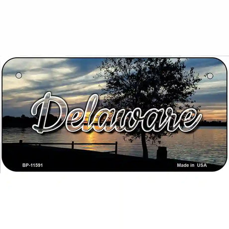 Delaware River Sunset Novelty Metal State License Plate 6" x 3" (BP)