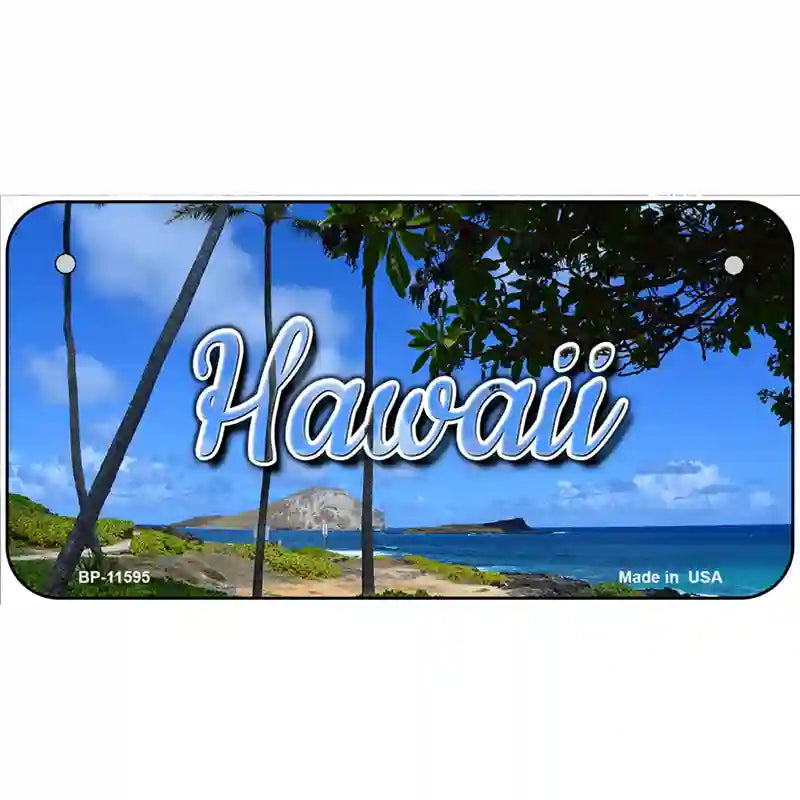 Hawaii Palm Trees Novelty Metal State License Plate 6" x 3" (BP)