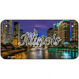 Illinois River City Lights Novelty Metal State License Plate 6" x 3" (BP)