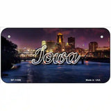 Iowa Bridge City Lights Novelty Metal State License Plate 6" x 3" (BP)