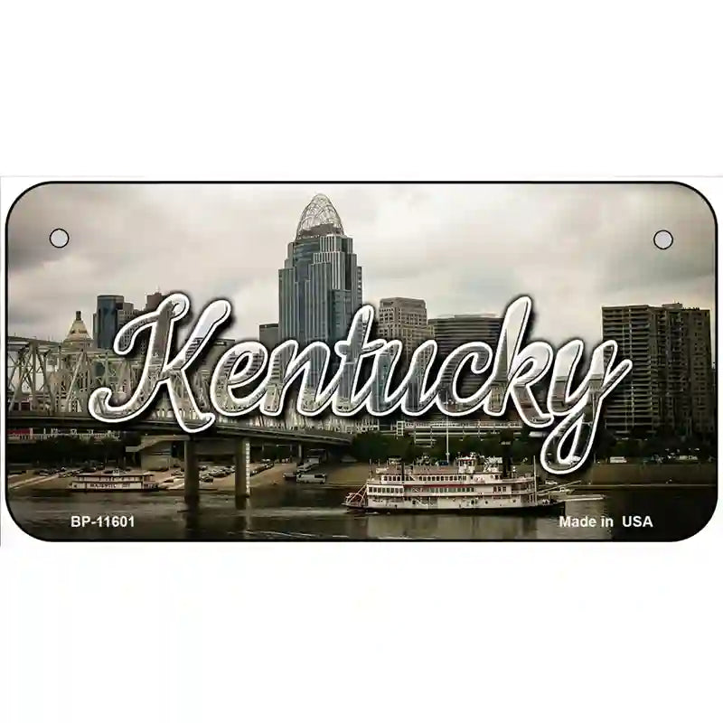 Kentucky City Skyline Novelty Metal State License Plate 6" x 3" (BP)