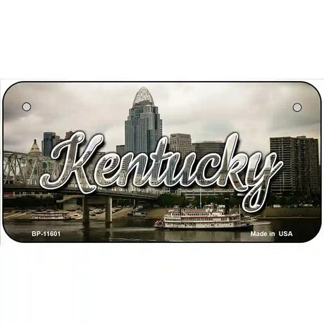 Kentucky City Skyline Novelty Metal State License Plate 6" x 3" (BP)