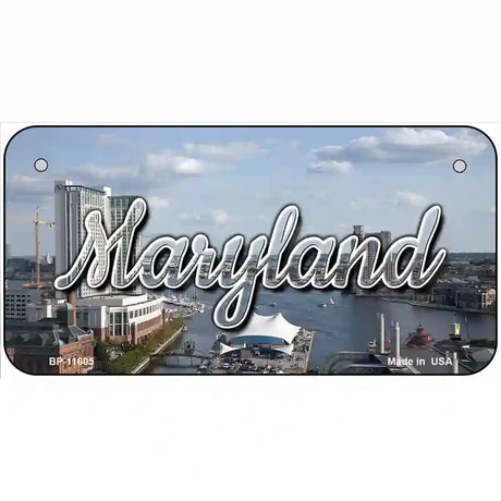 Maryland River Skyline Novelty Metal State License Plate 6" x 3" (BP)