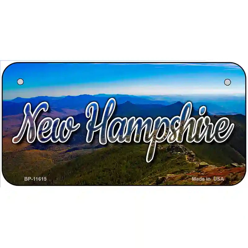 New Hampshire Mountain Range Novelty Metal State License Plate 6" x 3" (BP)