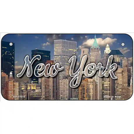 New York City Skyline Novelty Metal State License Plate 6" x 3" (BP)