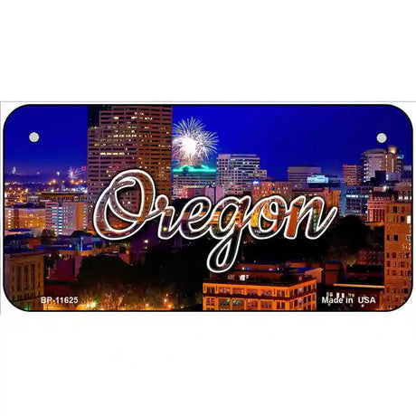 Oregon Firework City Lights Novelty Metal State License Plate 6" x 3" (BP)