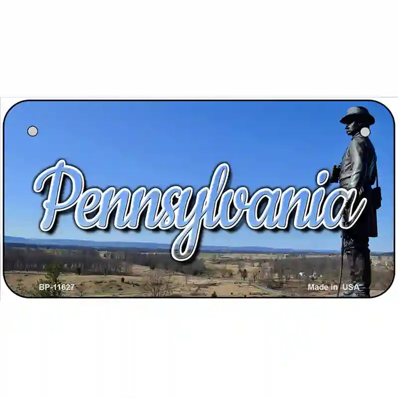 Pennsylvania Gettysburg Statue Novelty Metal State License Plate 6" x 3" (BP)