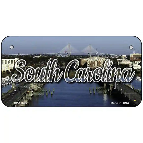 South Carolina City Bridge Novelty Metal State License Plate 6" x 3" (BP)