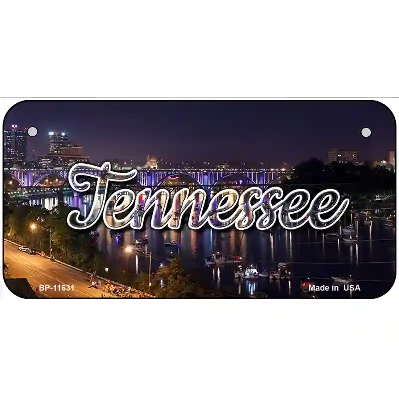 Tennessee Bridge Lights Novelty Metal State License Plate 6" x 3" (BP)