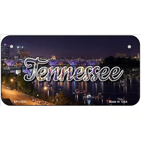 Tennessee Bridge Lights Novelty Metal State License Plate 6" x 3" (BP)